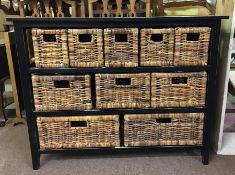 Indonesian Wicker Storage Cabinet, 83cm high, 103cm wide, 38cm deep