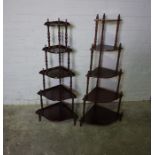 Two Reproduction Whatnots, 130cm high, Also with a Coffee Table, Magazine Rack and Bedside Table, (