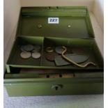 Two Metal Coin / Collectors Boxes, Enclosing a quantity of Mainly Foreign Coins and Banknotes, (a