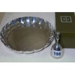 Christofle of Paris Silver Plated Bell, With Box, Also with a Silver Plated Dish, (2)