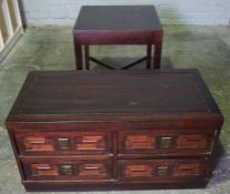 Hardwood Storage Chest, 47cm high, 95cm wide, 49cm deep, Also with a Lamp Table, (2)