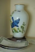Franklin Mint "The Bluebirds of Summer" Limited Edition Vase by Anthony J. Rudisill, 31cm high, With