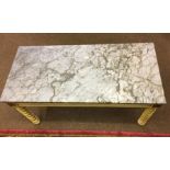 French Style Painted Marble Top Coffee Table, 44cm high, 88cm wide