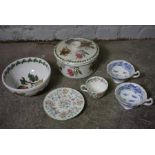 Box of China, To include Minton "Haddon Hall" and Portmeirion "Botanical Gardens" etc