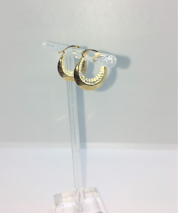 Pair of 9ct Gold Half Hoop Earrings, Gross weight 1.2 Grams, (2) - Image 3 of 3