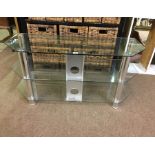 Modern Glass TV Stand, 50cm high, 105cm wide, 40cm deep