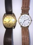 Roamer Vintage Anfibio Quartz Gents Wristwatch, The Gold coloured Dial Having Baton Markers, With