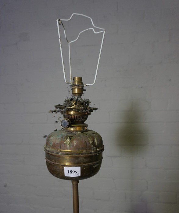Brass Oil Floor Lamp, 154cm high, Also with an Antique Cast Iron Fire Grate, (2) - Image 4 of 4