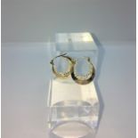 Pair of 9ct Gold Half Hoop Earrings, Gross weight 1.2 Grams, (2)