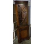 Reproduction Glazed Corner Cabinet, 180cm high, 66cm wide, 47cm deep