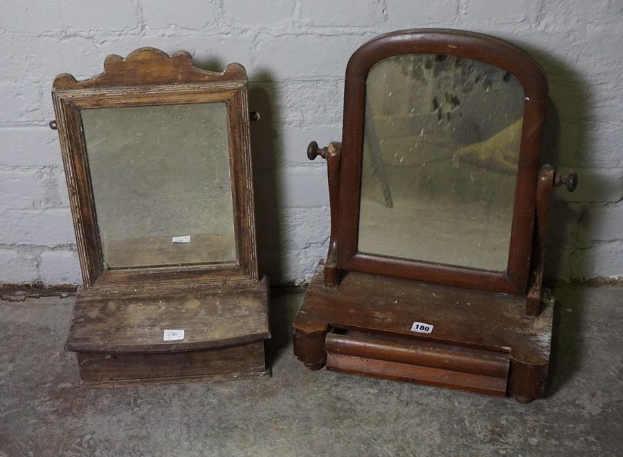 Two Victorian Toilet Mirrors, 55cm high, (2)