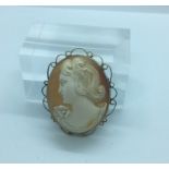 9ct Gold Cameo Brooch, Stamped 9, Gross weight 11.4 Grams