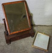 Victorian Mahogany Dressing Glass, 63cm high, Also with a Barbola Mirror, (2)