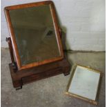 Victorian Mahogany Dressing Glass, 63cm high, Also with a Barbola Mirror, (2)