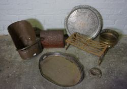 Box of Assorted Brass and Metal Wares