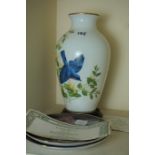 Franklin Mint "The Bluebirds of Summer" Limited Edition Vase by Anthony J. Rudisill, 31cm high, With