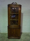 Reproduction Glazed Corner Cabinet, 196cm high