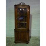 Reproduction Glazed Corner Cabinet, 196cm high