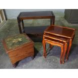 Victorian Commode Stool, With Ceramic Insert, 41cm high, 47cm wide, Also with a Trolley and a Nest