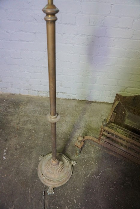 Brass Oil Floor Lamp, 154cm high, Also with an Antique Cast Iron Fire Grate, (2) - Image 3 of 4