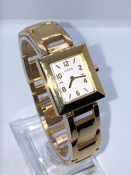 Citizen Gilt Metal Ladies Wristwatch, With Original Box