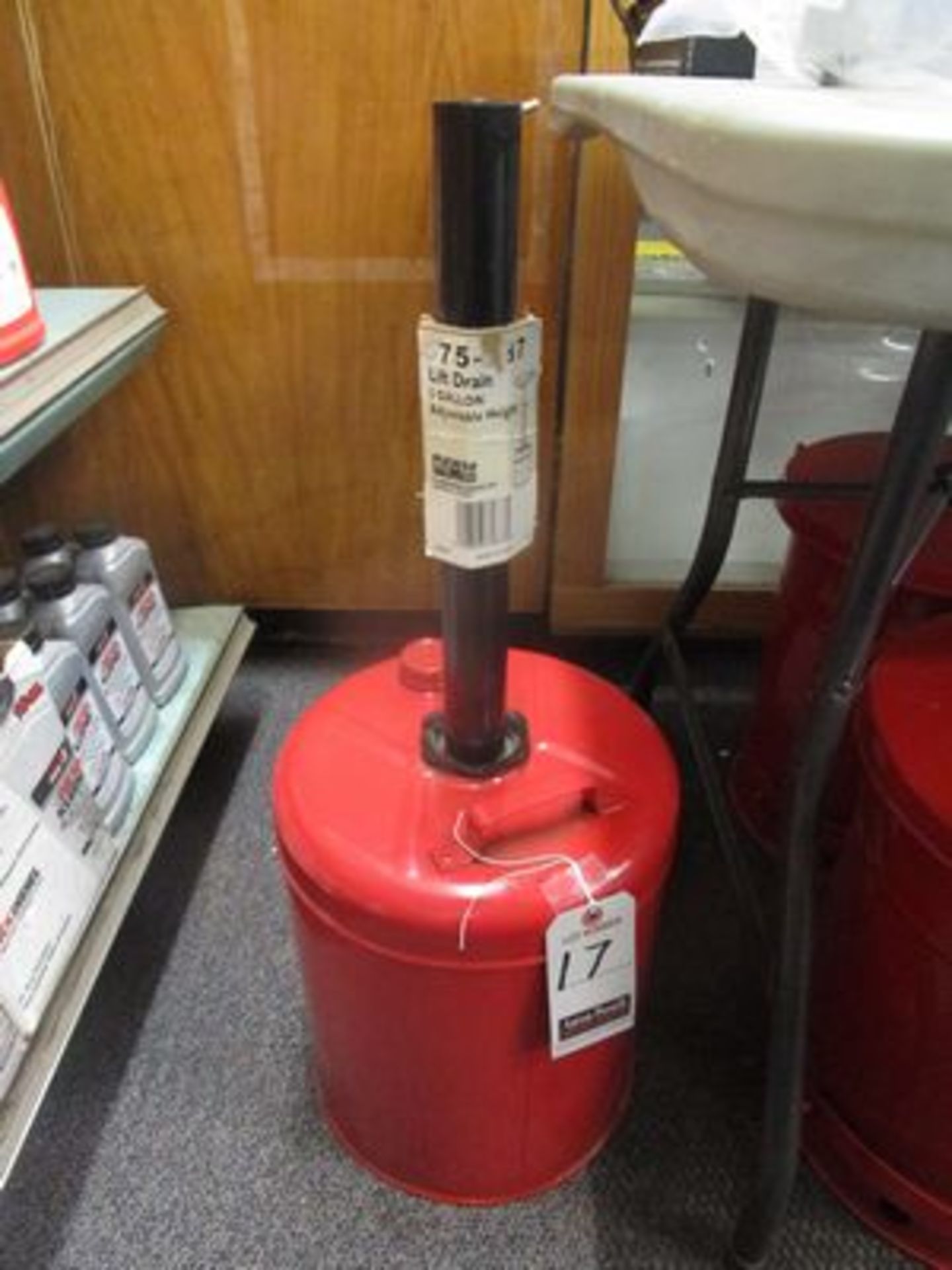 PLEWS METAL ADJ. LIFT DRAIN CONTAINER, 5 GAL. CAP.