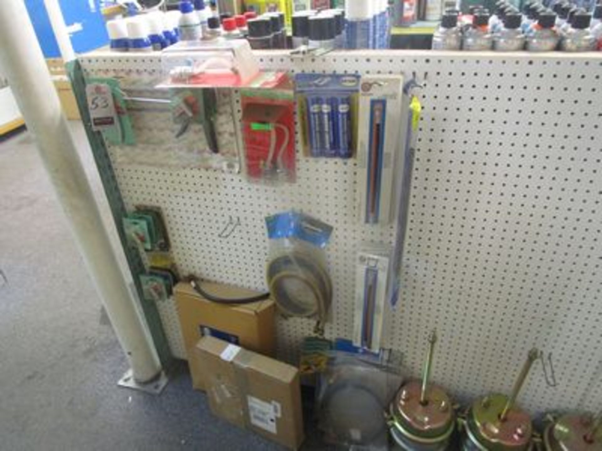 LOT OF ASS'T SPRING BRAKES, FLEX HOSE, MARINE GREASE, WIPER BLADES, ETC.