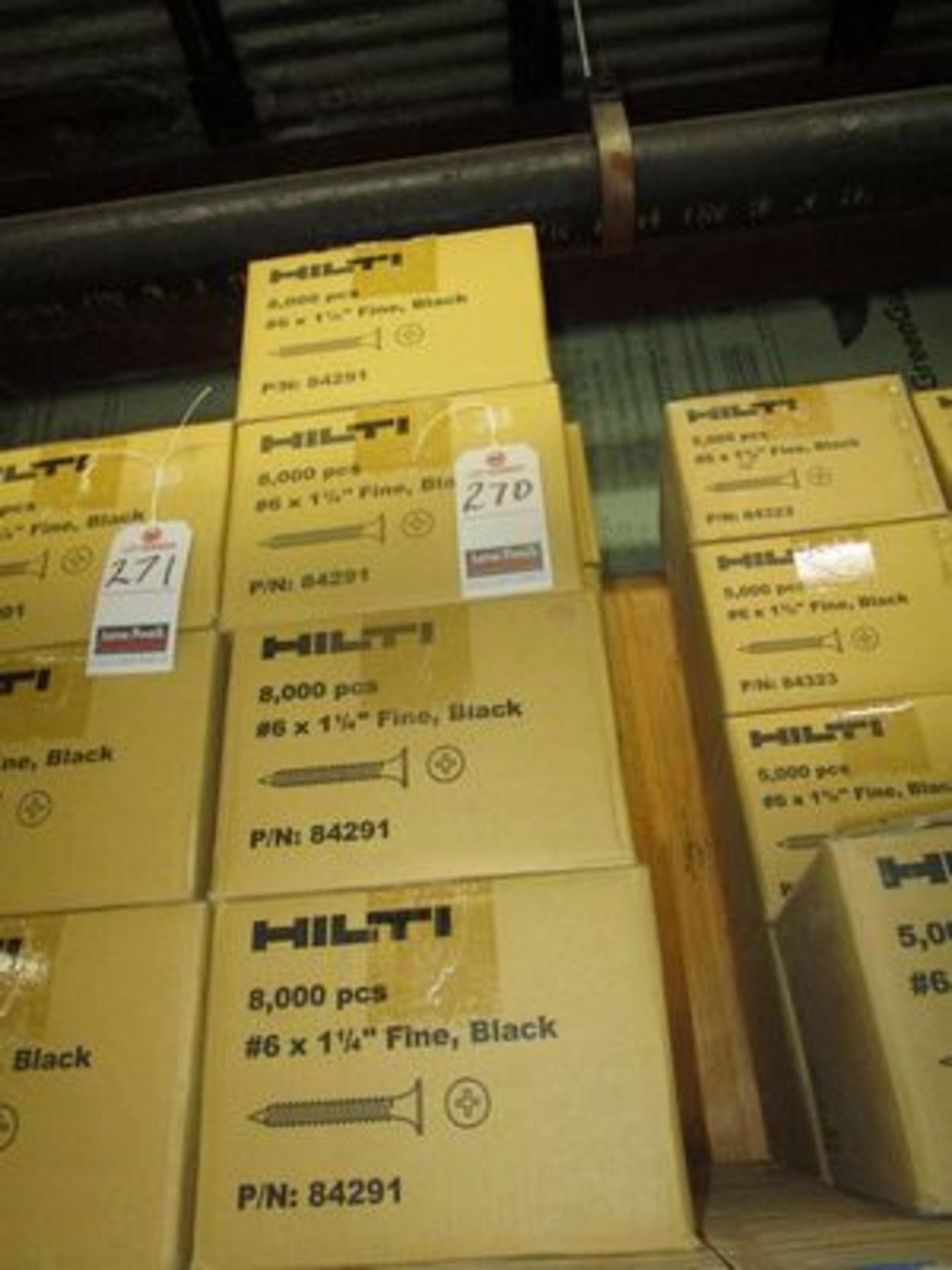 BX.'S HILTI 1 1/4" FINE BLACK SCREWS, 8,000 PER BOX