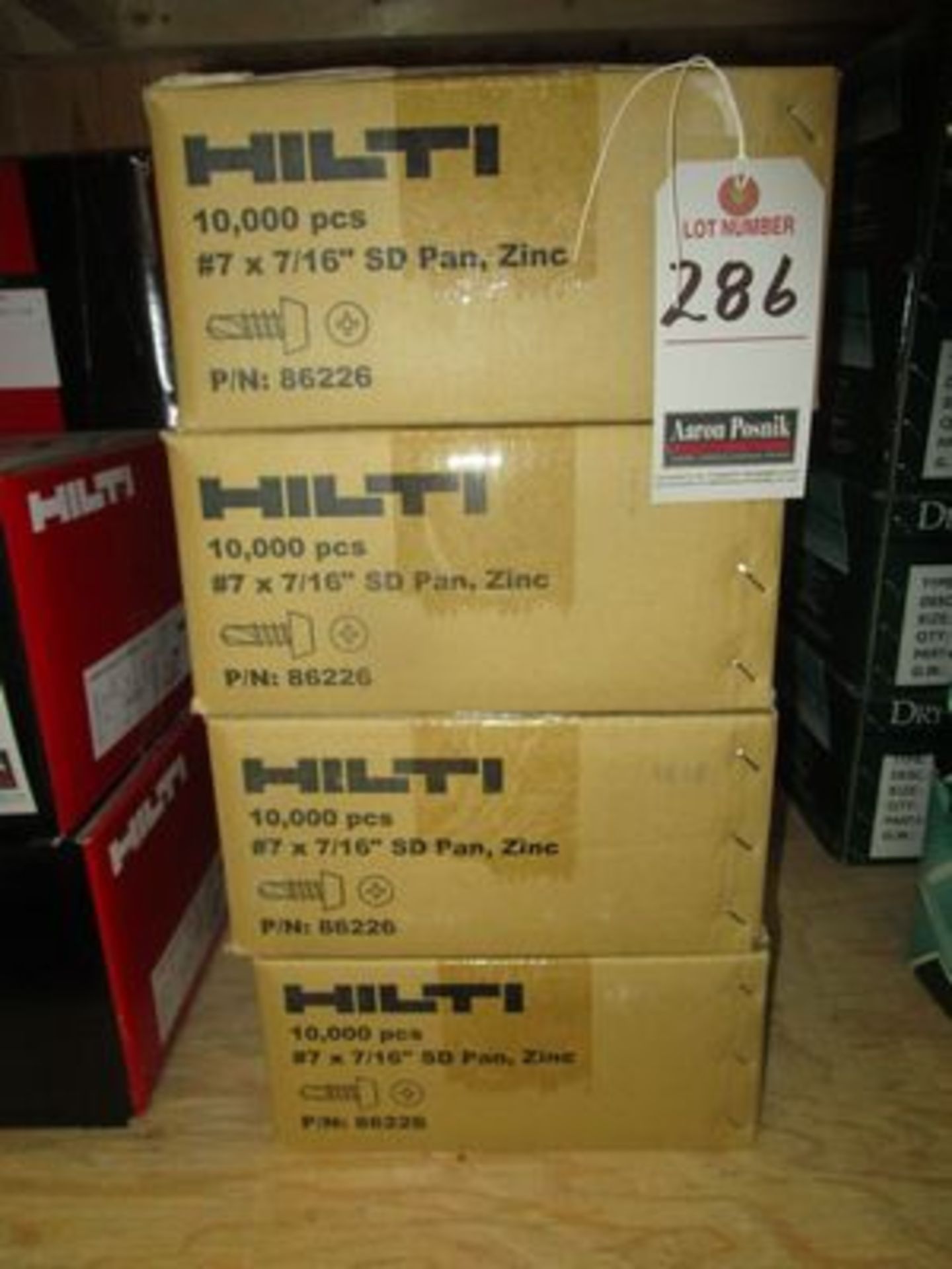 BX.'S HILTI 7/16" ZINC SCREWS, 10,000 PER BOX