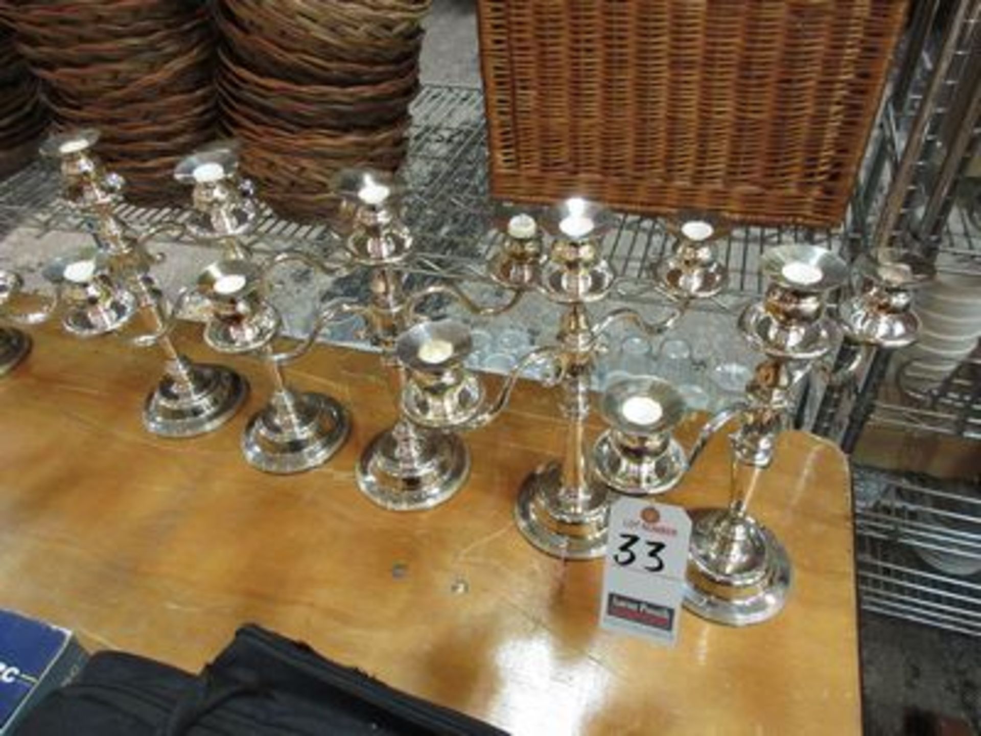 3-LIGHT SILVER PLATED CANDELABRAS