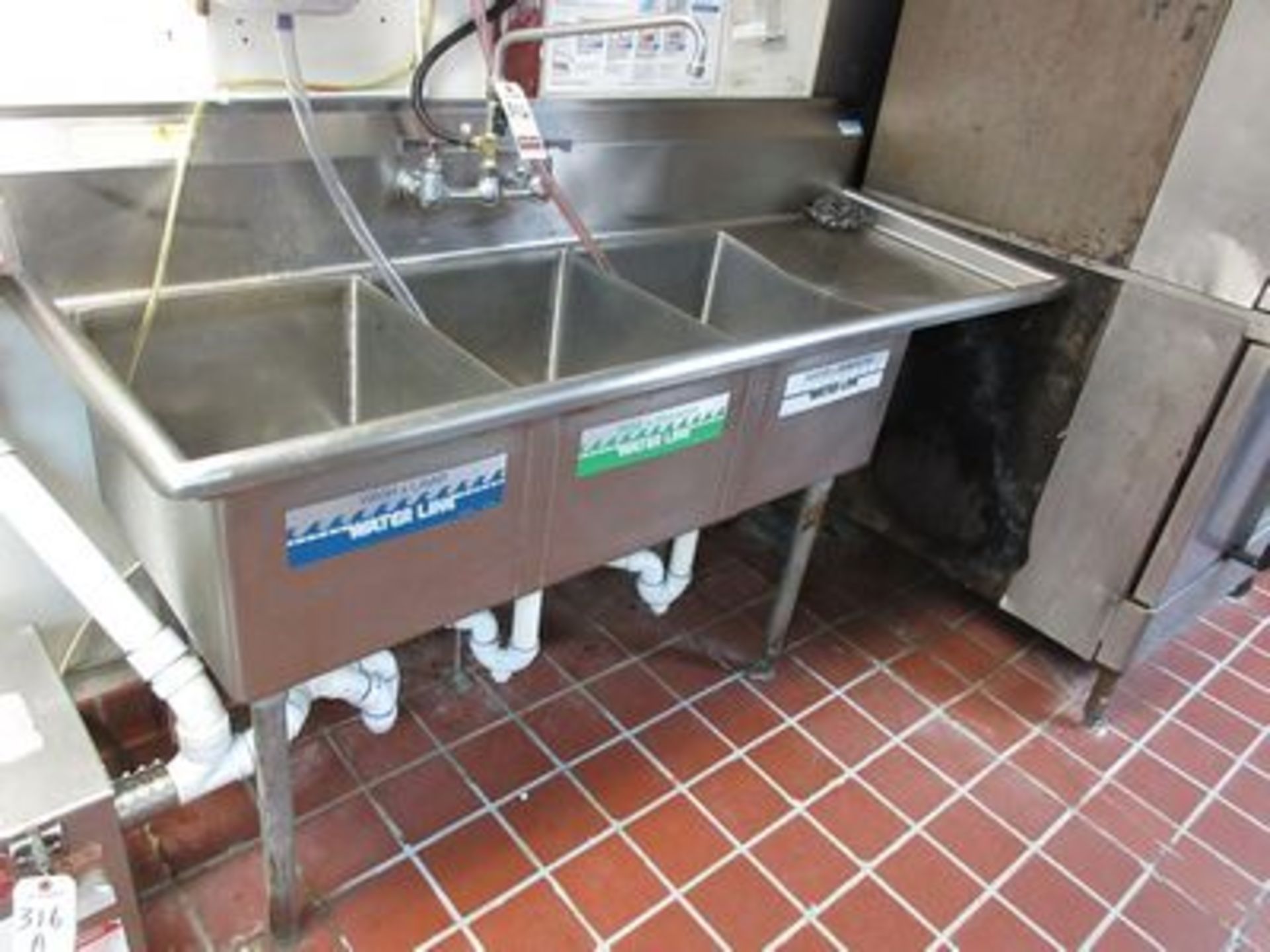 6' 3-COMP. S.S. SANITIZING SINK