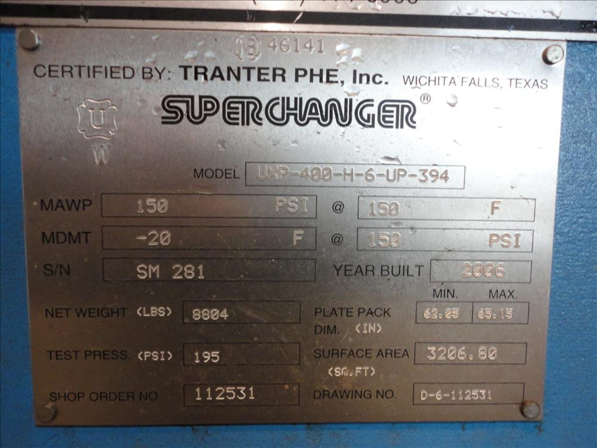 Tranter Superchanger Plate Heat Exchanger - Image 7 of 7