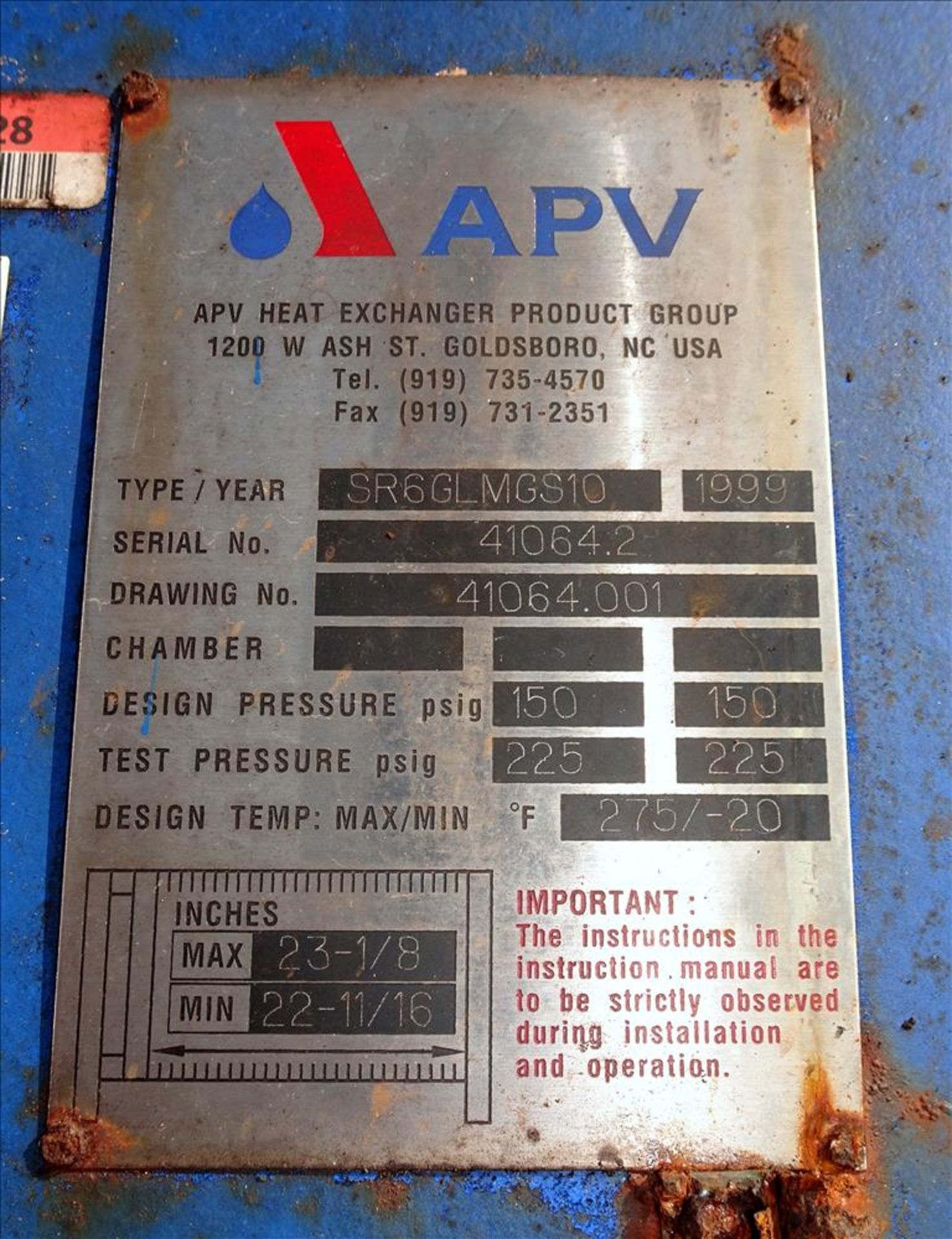 APV Plate Heat Exchanger - Image 13 of 14