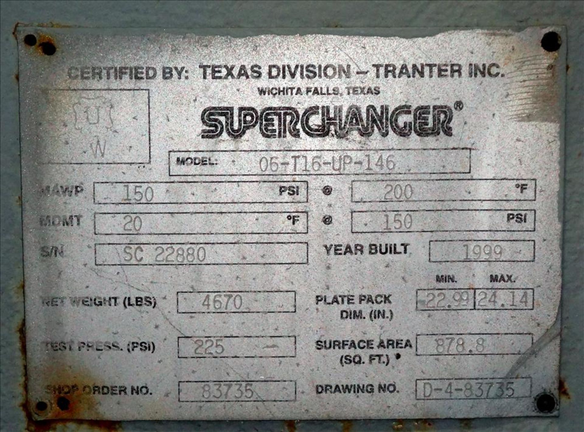 Tranter Superchanger Plate Heat Exchanger - Image 8 of 8