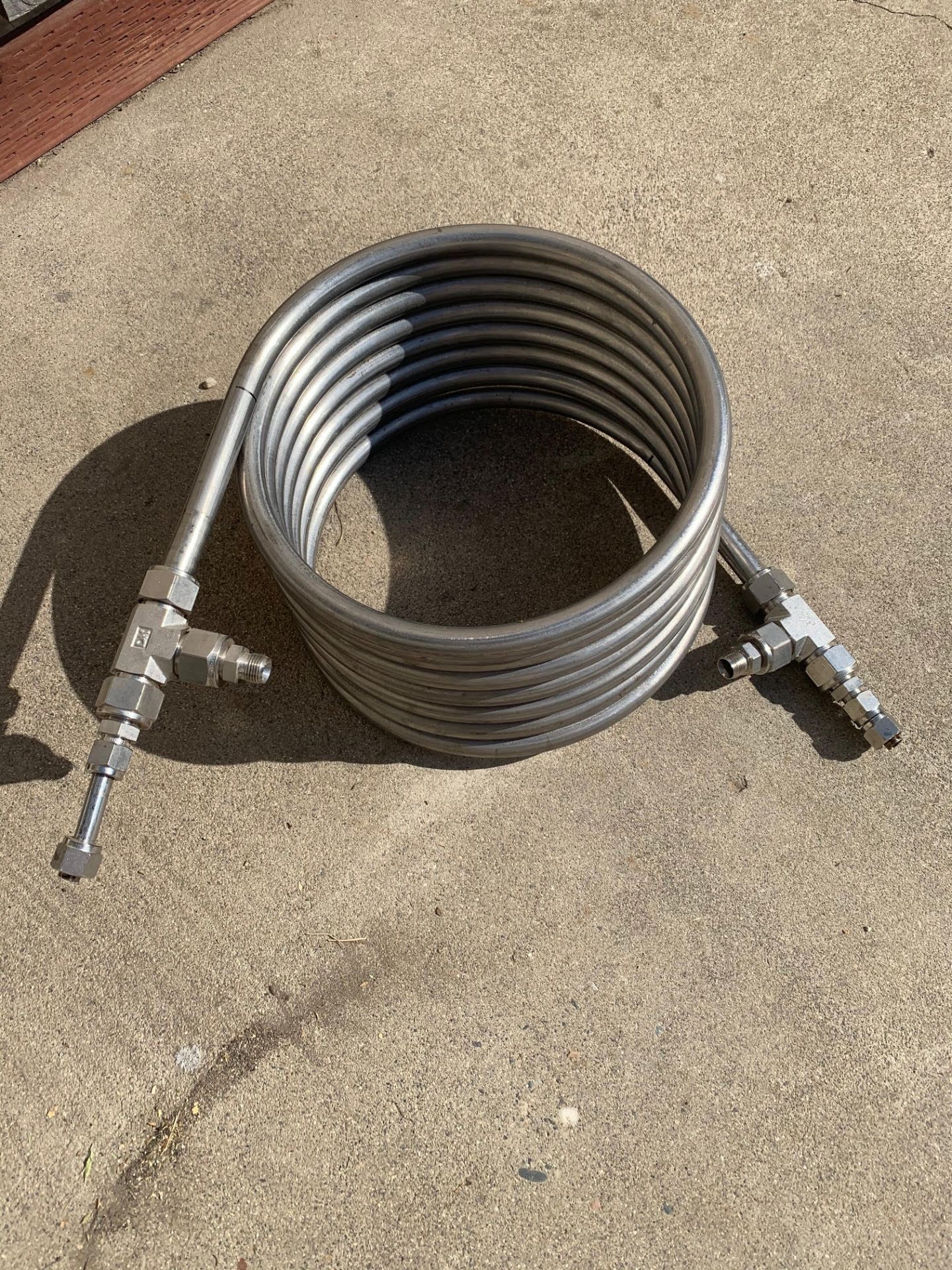 Used- Exergy 25 Ft. Counter Flow Coil. Includes Compression Fittings.