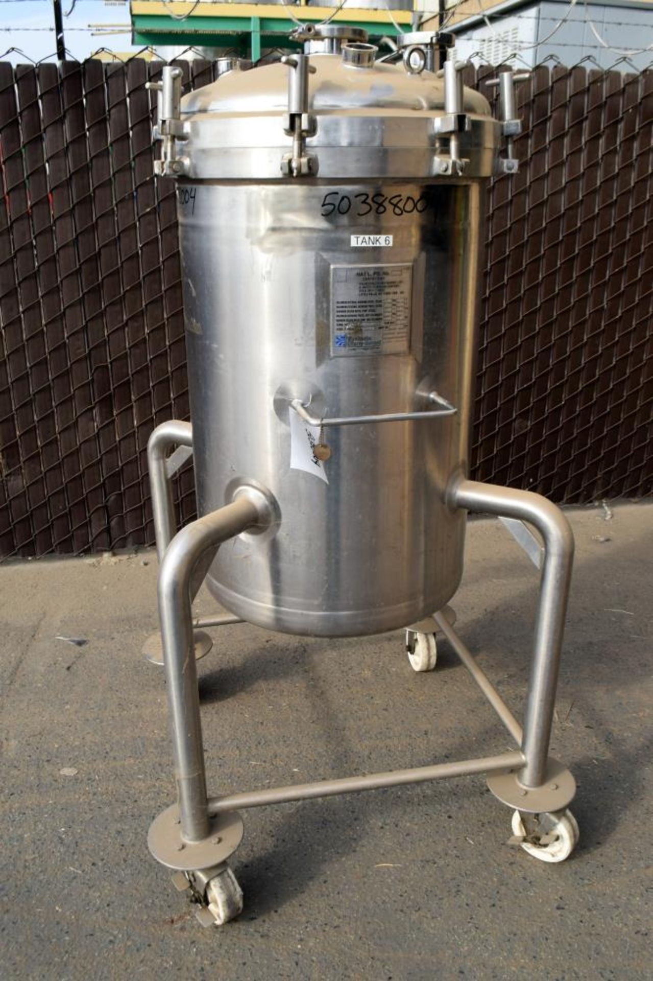 Used- Cherry-Burrell Pressure Tank, 200 Liter (52 Gallon), 316L Stainless Steel