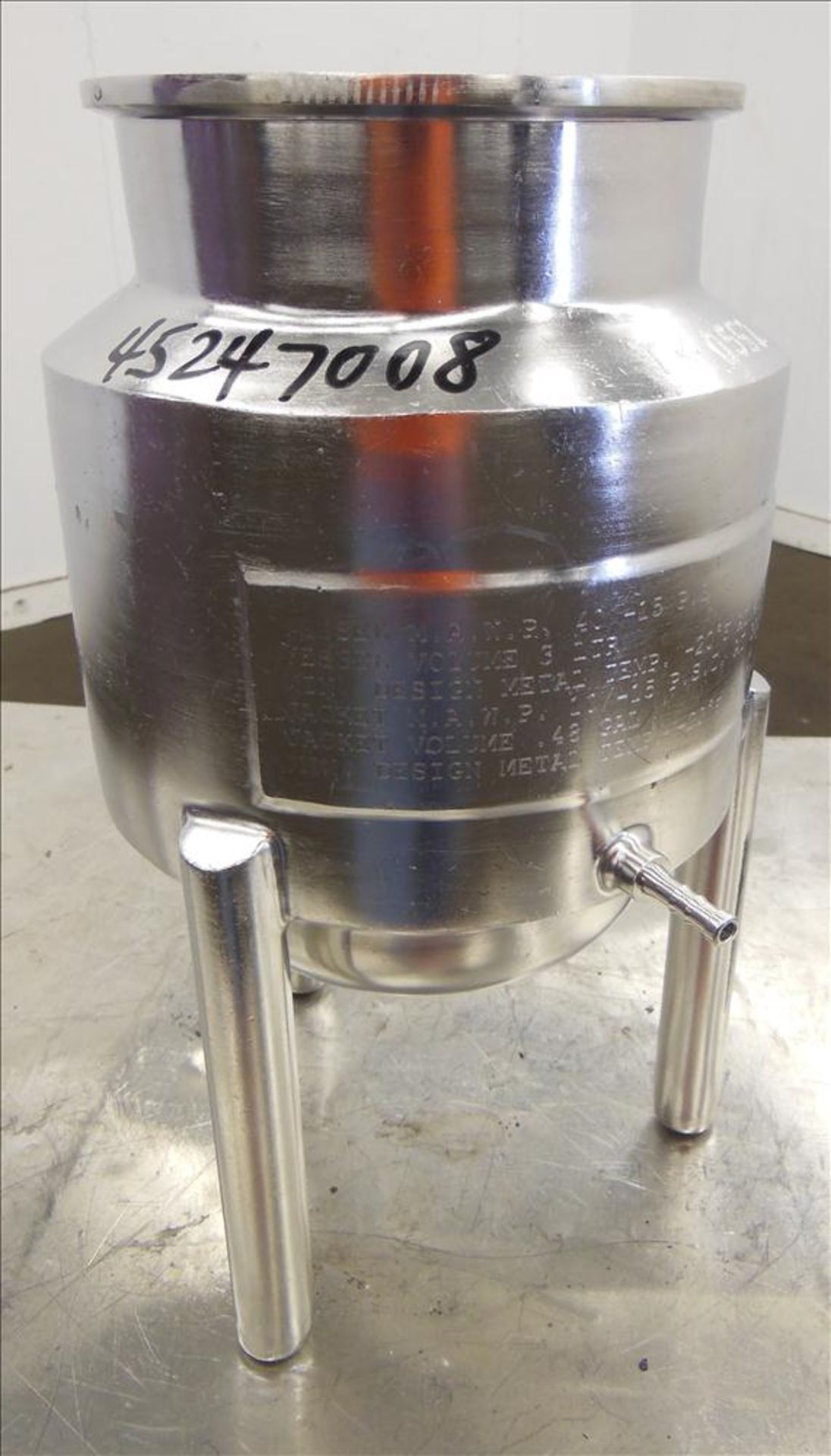 Used- DCI Reactor, 3 Liter (0.79 Gallon), 316 Stainless Steel
