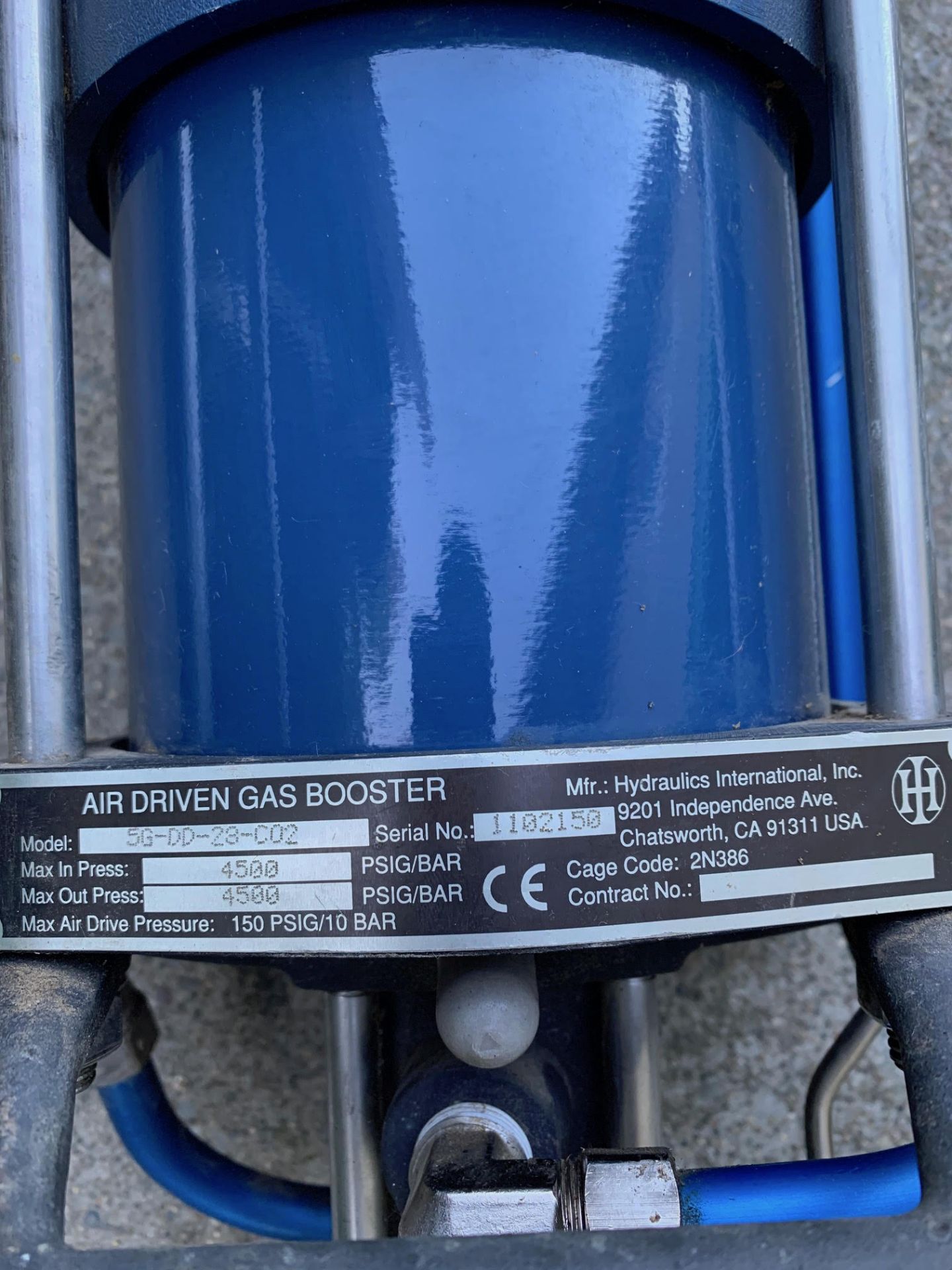 Used-Hydraulics International Dual Air Driven Gas Booster/CO2 Recovery Pump. Model 5G-DD-29-CO2. - Image 2 of 2