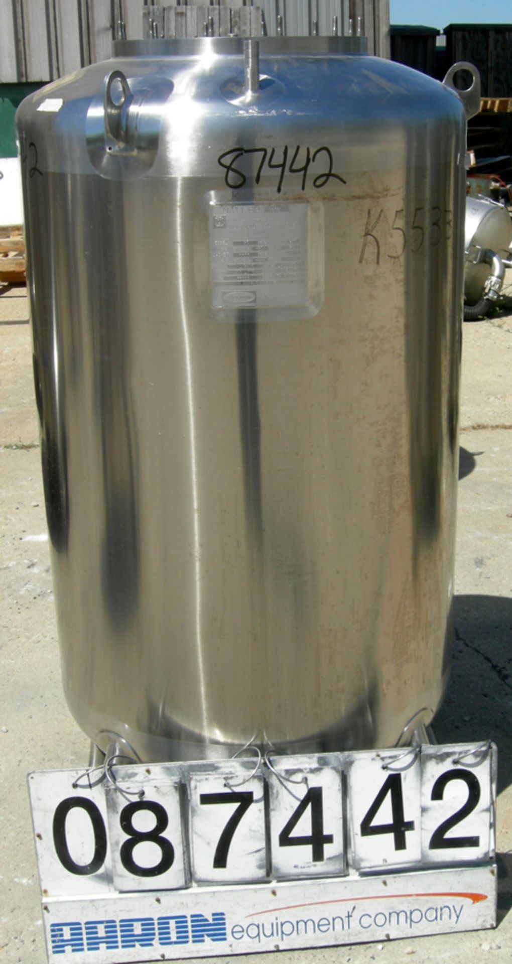 Used- 400 Liter Stainless Steel Walker Stainless Pressure Tank - Image 10 of 18