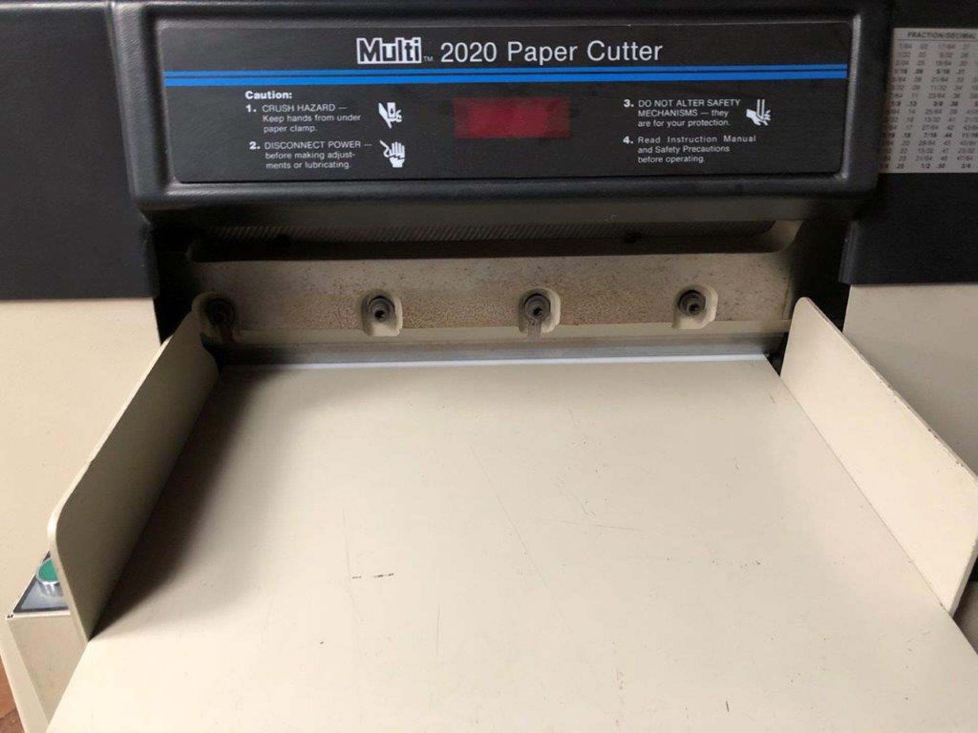 Multigraphics Paper Cutter, Model PC 2020, S/N PC202064 - Image 2 of 6