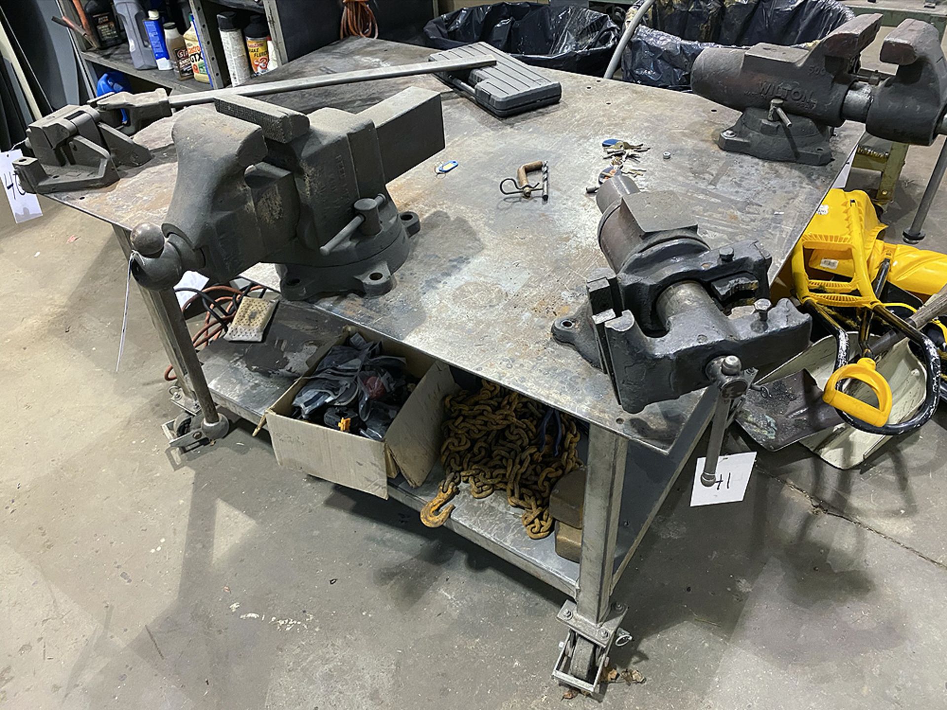 60"x44"x33" 2-tier Steel Welding Table on Casters