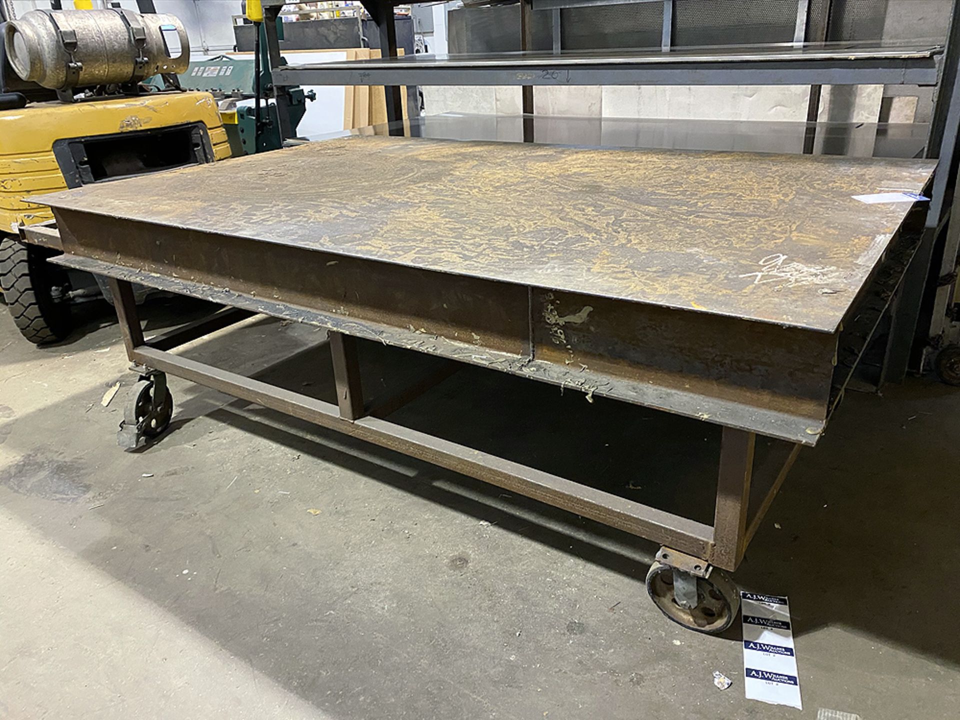 58"x106"x33" Steel Welding Table on Casters