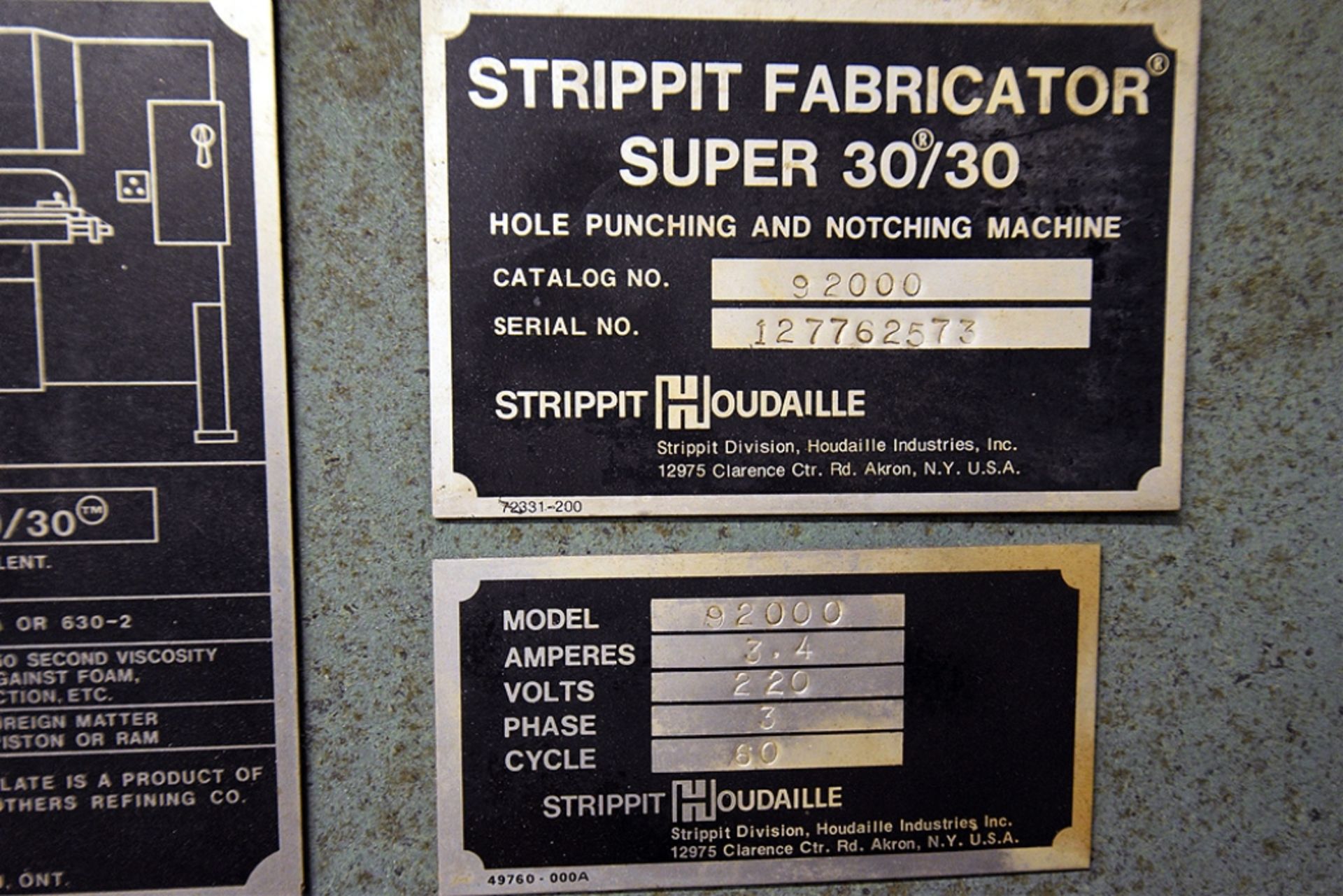 Strippit Fabricator Model: 92000, 30/30 w/ A Large Assortment of Punch Dies - Image 3 of 5