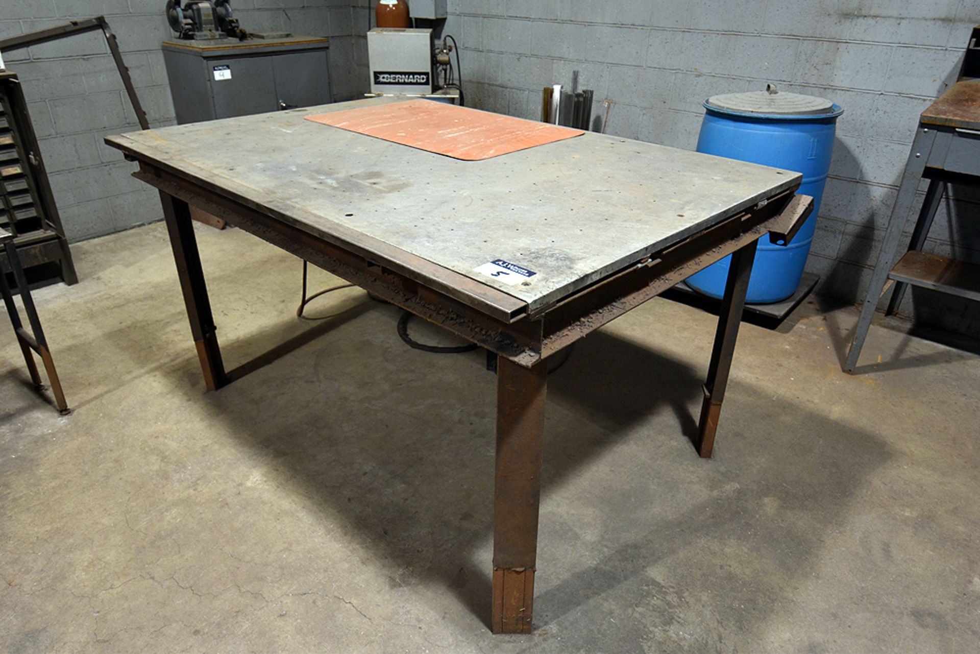 Steel welding table, 50” x 72” x 1”