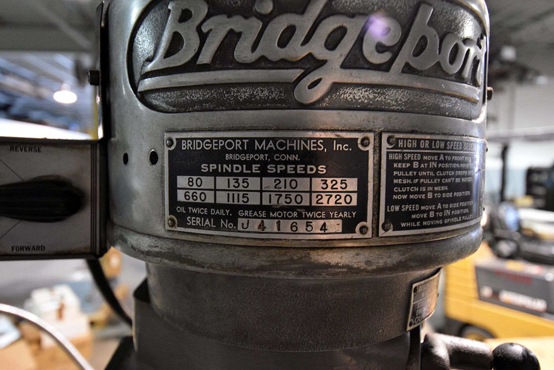 Bridgeport vertical milling machine, s/n 12BR52187 - Image 4 of 6