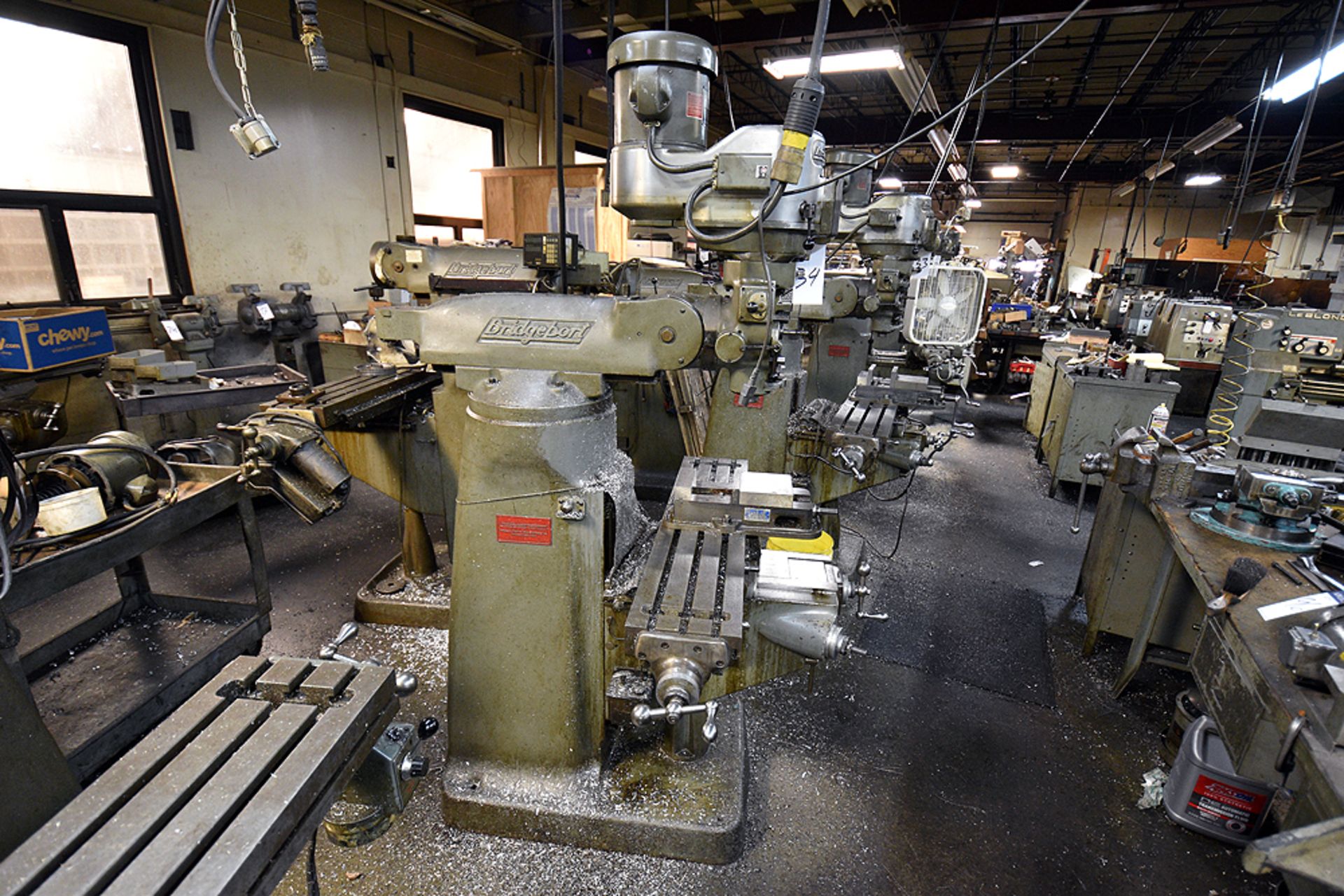 Bridgeport Vertical Milling Machine s/n 12BR 192617, 2HP Motor, 42" Table, 6" Milling Vise - Image 3 of 6