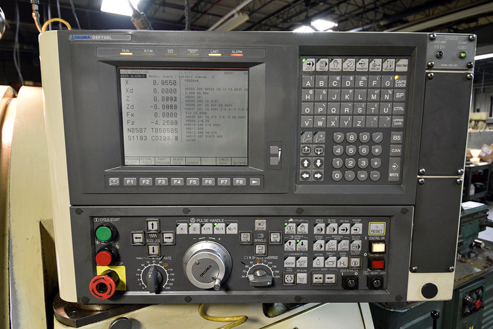 Okuma OSP700L CNC Milling Machine, Machine Type 762S-BB, s/n 09080162, w/Parker Hydraulic Pump - Image 3 of 4