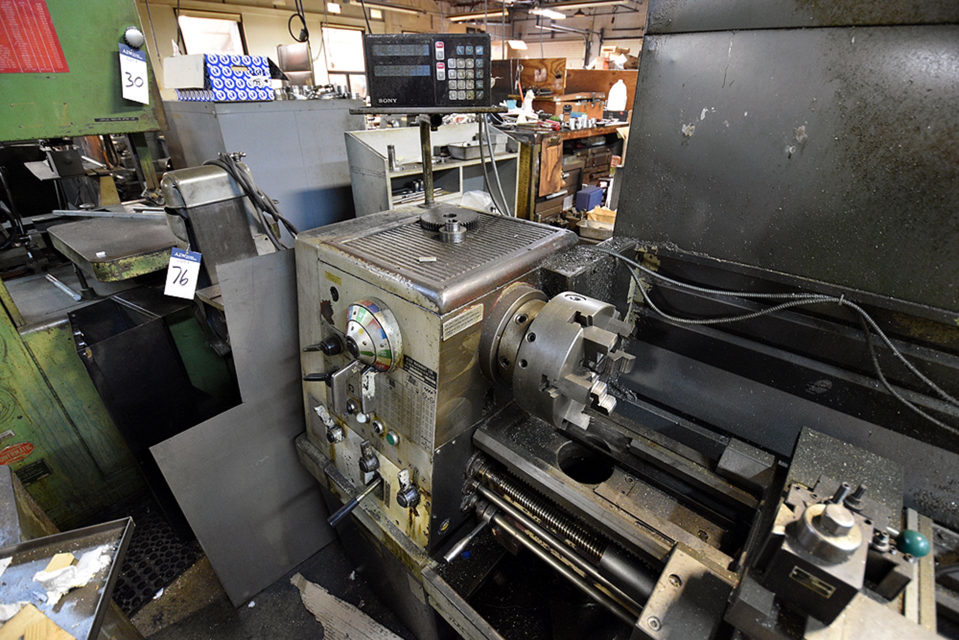 Microcut 14"x50" Lathe, Model CP-1550, s/n 5491 w/Sony LH31A Readout - Image 3 of 6