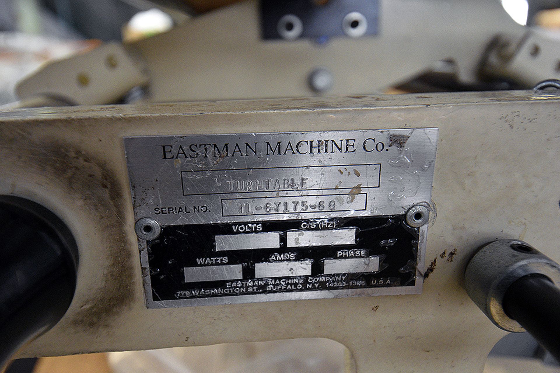 Eastman Machine Co. Turn Table s/n TL-67175-66 - Image 3 of 3