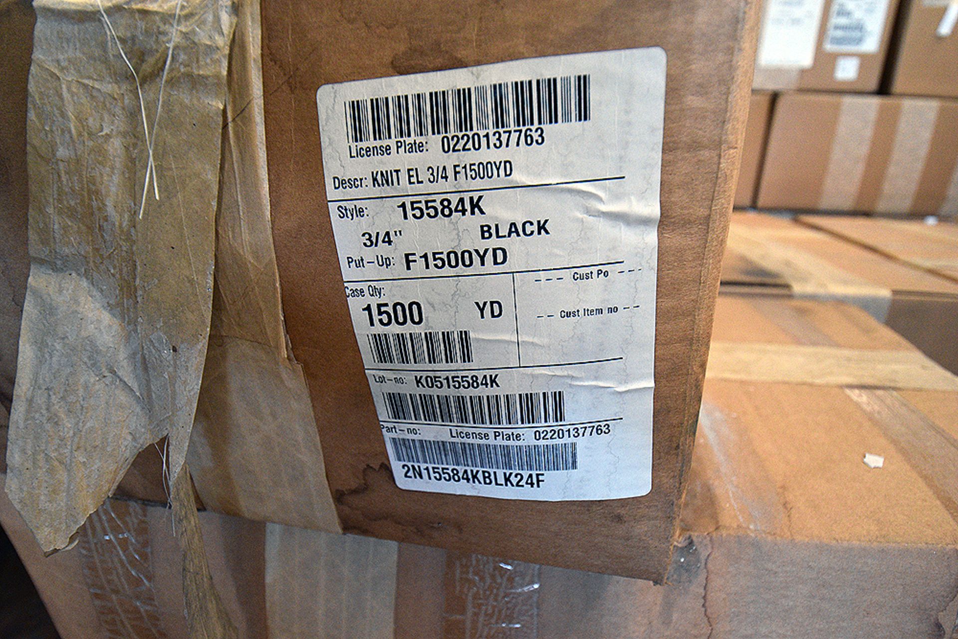 Cases of Black 3/4"x1500yd Elastic - Image 2 of 3